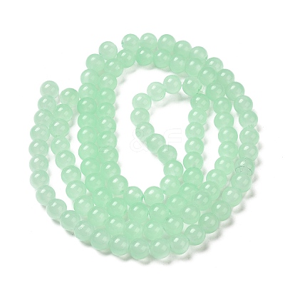 Baking Paint Imitation Jade Glass Round Bead Strands DGLA-Q021-8mm-22-1