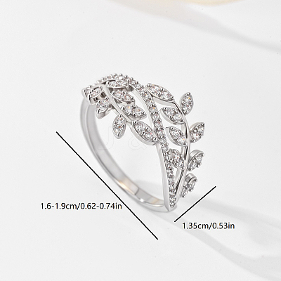 Brass Micro Pave Cubic Zirconia Finger Rings for Women PB9120-7-1