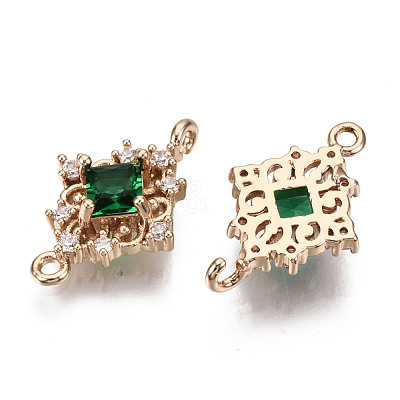 Brass Micro Pave Cubic Zirconia Links Connectors KK-R111-014-A01-1
