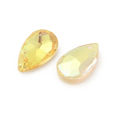 Faceted Teardrop Glass Pendants GLAA-O008-A17-1