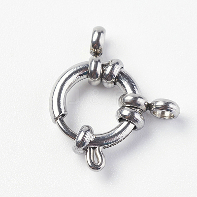 Tarnish Resistant 304 Stainless Steel Smooth Surface Spring Ring Clasps LS-STAS-E143-02A-P-1