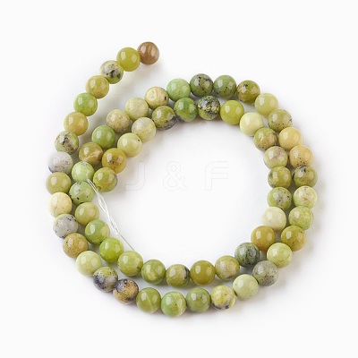 Natural Serpentine Beads Strands G-G767-04-6mm-1