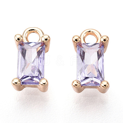 Brass Cubic Zirconia Charms X1-KK-S350-367P-1
