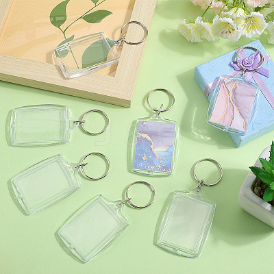 50Pcs Acrylic Photo Frame Keychain ZXFQ-SP0001-01-1