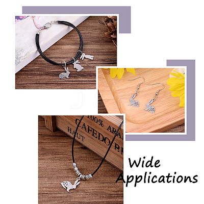 32Pcs 4 Styles 304 Stainless Steel Bunny Pendants STAS-TA0002-13P-1