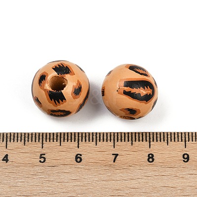 Painted Wood European Beads WOOD-F017-04F-1