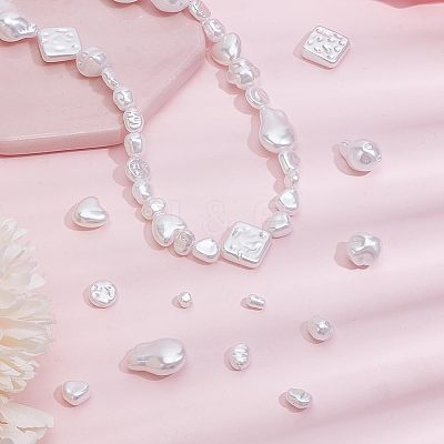 12 Sets 12 Styles ABS Plastic Imitation Pearl Beads FIND-AR0005-25-1