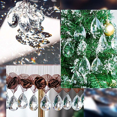 10Pcs Transparent Glass Pendants GLAA-SP0001-45B-1