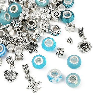 DIY European Style Bracelet Kits. including Alloy & Resin European Beads DIY-YW0012-11A-1