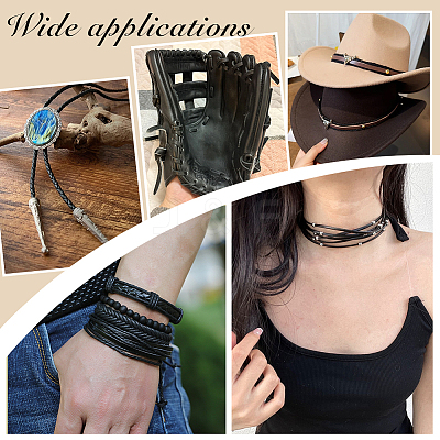 4 Styles Braided Cowhide Leather Cord WL-PH0024-26B-1