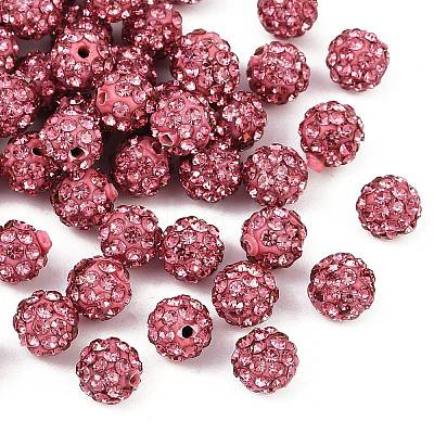 Polymer Clay Rhinestone Beads RB-H284-6MM-Half-209-1