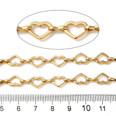 Ion Plating(IP) 304 Stainless Steel Heart Link Chains CHS-Q006-17G-1