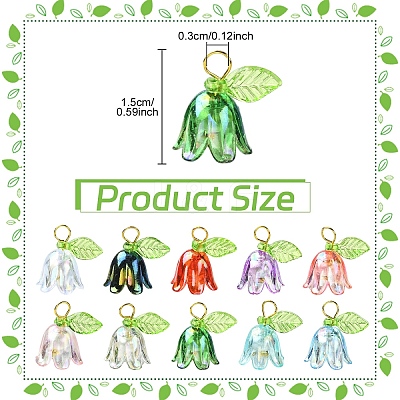 Transparent Acrylic Pendants PALLOY-YW00081-01-1