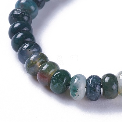 Adjustable Natural Indian Agate Braided Bead Bracelets BJEW-F369-A04-1