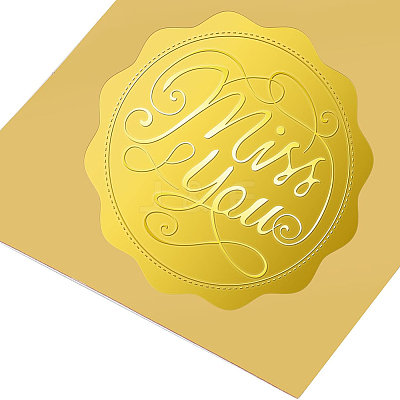 Plastic Self Adhesive Gold Foil Embossed Stickers DIY-WH0211-179-1