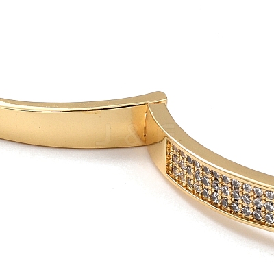 Clear Cubic Zirconia Clasp Shape Bangle BJEW-I298-27G-1
