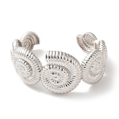 Rack Plating Brass Conch Open Cuff Bangles BJEW-B098-01P-1
