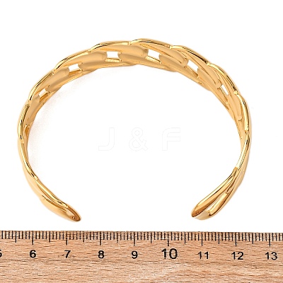 304 Stainless Steel Cuff Bangles for Women BJEW-G749-05G-1