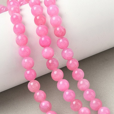 Natural Mashan Jade Round Beads Strands G-D263-6mm-XS34-1