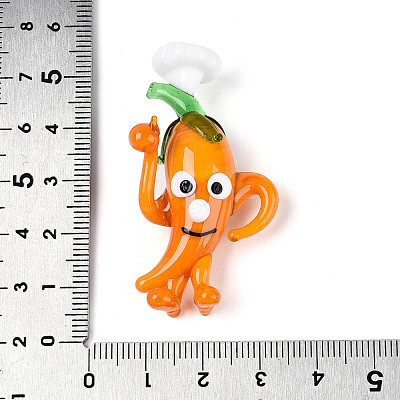 Handmade Lampwork Cartoon Pepper Chef Display Decorations LAMP-T025-13D-1
