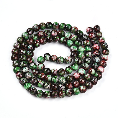 Baking Paint Glass Beads Strands DGLA-N003-8mm-A09-1