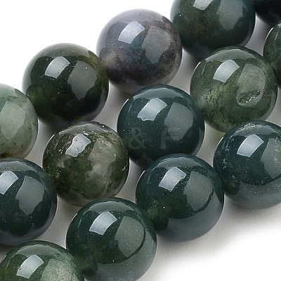 Natural Moss Agate Beads Strands X-G-I199-06-8mm-1