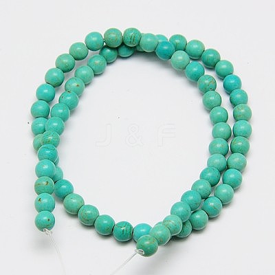 1 Strand Synthetic Turquoise Round Beads Strands X-TURQ-G106-8mm-02D-1