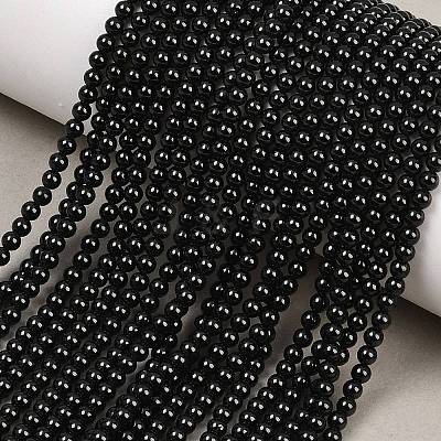 Natural Black Spinel Round Bead Strands G-A130-2mm-32A-1