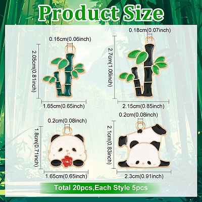 20Pcs 4 Styles Alloy Enamel Pendants ENAM-YW0008-08-1