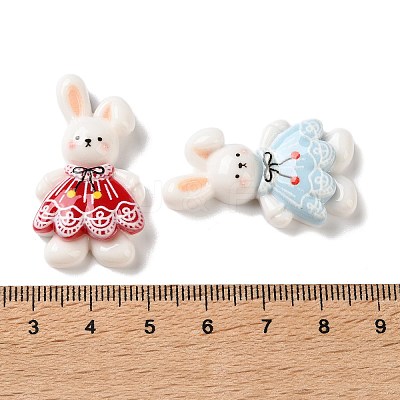Opaque Resin Cabochons RESI-G121-03-1
