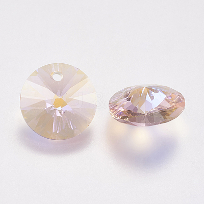Faceted Glass Rhinestone Charms RGLA-F049-6mm-223PS-1