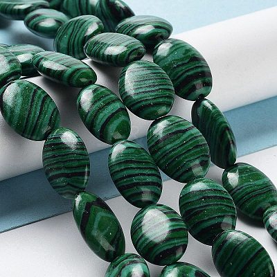 Synthetic Malachite Beads Strands G-L164-A-26-1