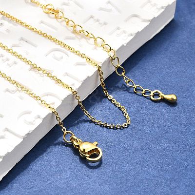Brass Cable Chain Necklaces X-MAK-P011-01G-1