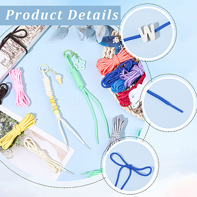 32 Strands 16 Colors Polyester Cord Shoelace AJEW-SP0004-80-1