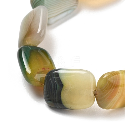 Natural Banded Agate Beads Strands G-K392-B05-13x18mm-1