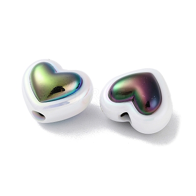 UV Plating Rainbow Iridescent Acrylic Beads X-OACR-H112-19C-1