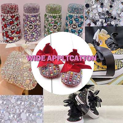 60g Resin patch multi size mixed pearl patch DIY jewelry accessories(2 bags) JX586A-1