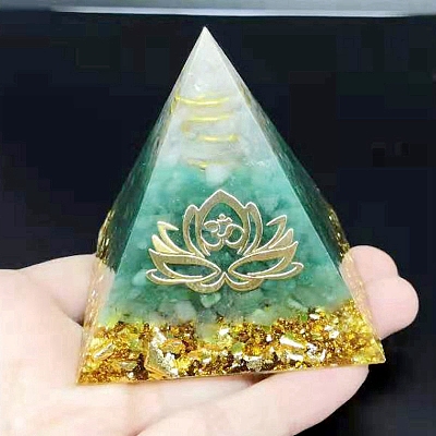 Natural Green Aventurine Orgonite Pyramids PW-WG91989-01-1