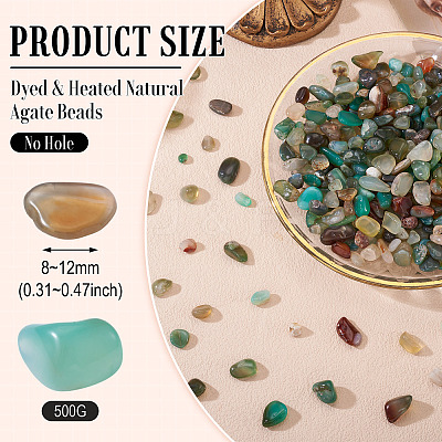 250G Dyed & Heated Natural Agate Beads G-TA0002-73E-1