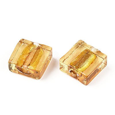 Handmade Silver Foil Lampwork Beads FOIL-S006-12x12mm-07-1