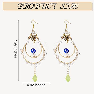 Natural Quartz Crystal Chips Beaded Big Teardrop Dangle Earrings EJEW-SW00016-01-1