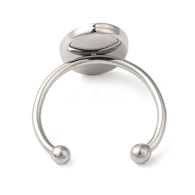 Non-Tarnish 304 Stainless Steel Open Cuff Ring Components STAS-I306-06B-P-1