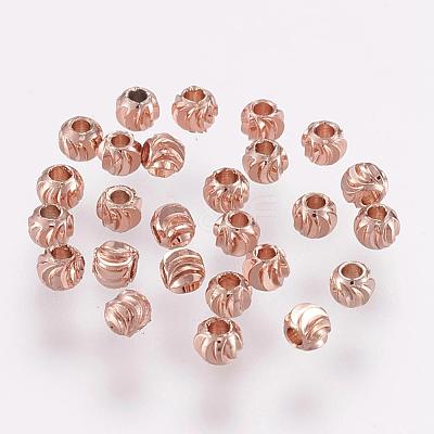 Brass Spacer Beads KK-G312-01RG-3mm-RG-1