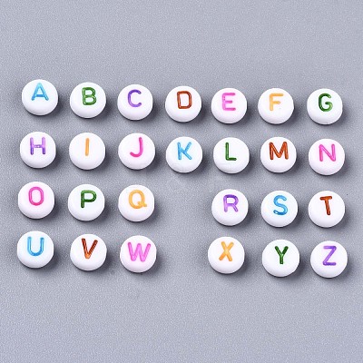 Opaque White Acrylic Beads X-MACR-N012-01-1