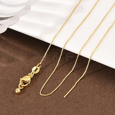 0.8MM Brass Box Chain Adjustable Slider Necklaces KK-H533-09B-G-1