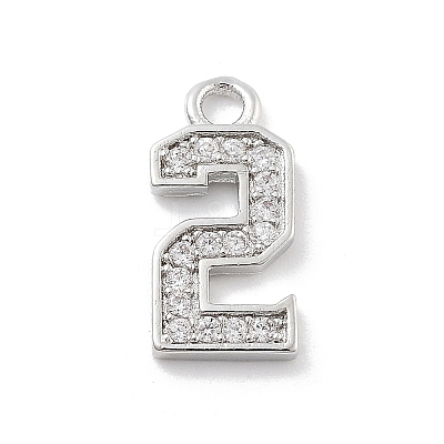 Brass Micro Pave Clear Cubic Zirconia Pendants ZIRC-I067-02C-1