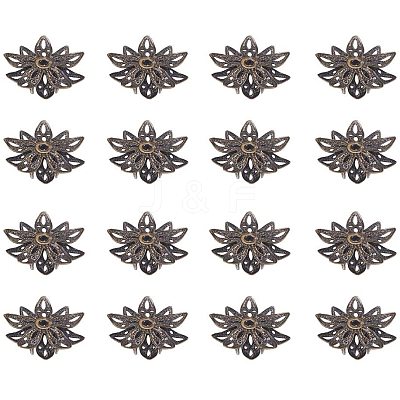 Brass Flower Bead Caps KK-PH0004-24AB-1