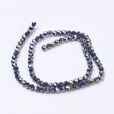 Faceted(32 Facets) Round AB Color Electroplate Glass Beads Strands X-EGLA-J042-4mm-AB01-1