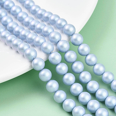 Baking Paint Pearlized Glass Pearl Bead Strands HY-N002-8mm-C04-1