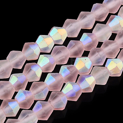Imitate Austrian Crystal Bicone Frosted Glass Beads Strands EGLA-A039-T6mm-MB26-1